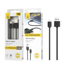 Cable datos USB 2.0 a Lightning IPhone 5-14 / 1m / 3.4a / AA101 / Negro / One+