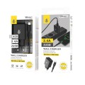 Cargador de red Usb x2 + Cable Microusb / 12w / Negro / A6197 / One+