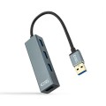 Hub 4 puertos USB 3.0 Nanocable / Aluminio / 10 cm / Gris / 10.16.4402