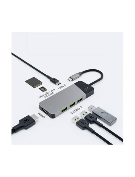 Hub adaptador Type-C a 3xUsb-A 3.1 / 1xUsb-C / 1xHDMI 4K / MicroSd / SD / HUBGC01